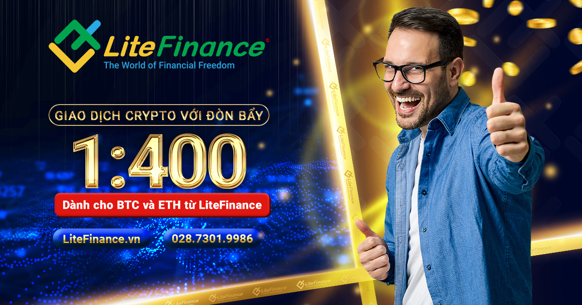 Giao dịch Crypto với đòn bẩy 1:400 dành cho BTC và ETH từ LiteFinance