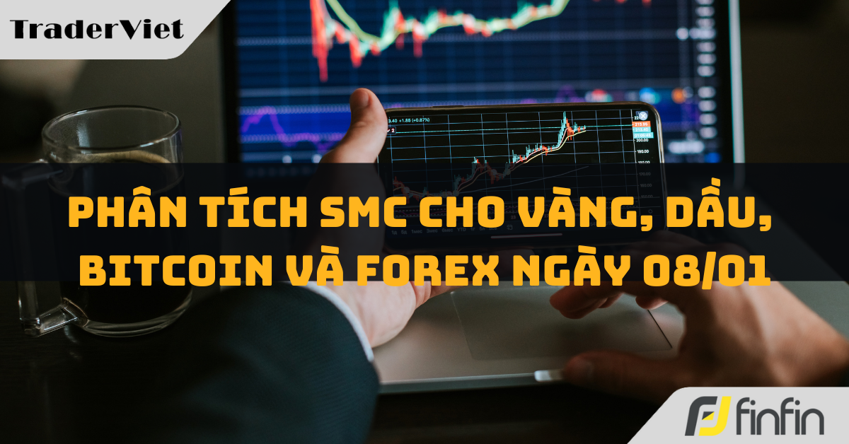 Phân tích SMC cho Vàng, Dầu, Bitcoin và Forex ngày 08/01: Thanh khoản khung ngày!