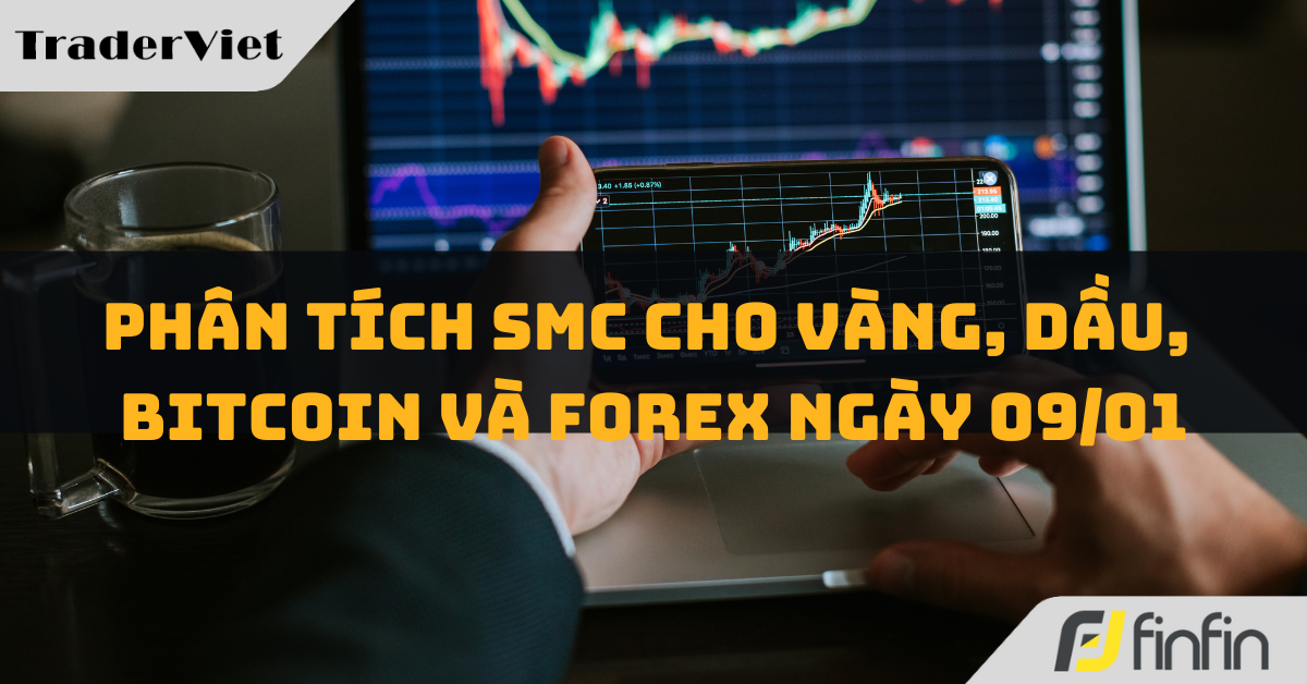 Phân tích SMC cho Vàng, Dầu, Bitcoin và Forex ngày 09/01: Chú ý SSL/BSL!