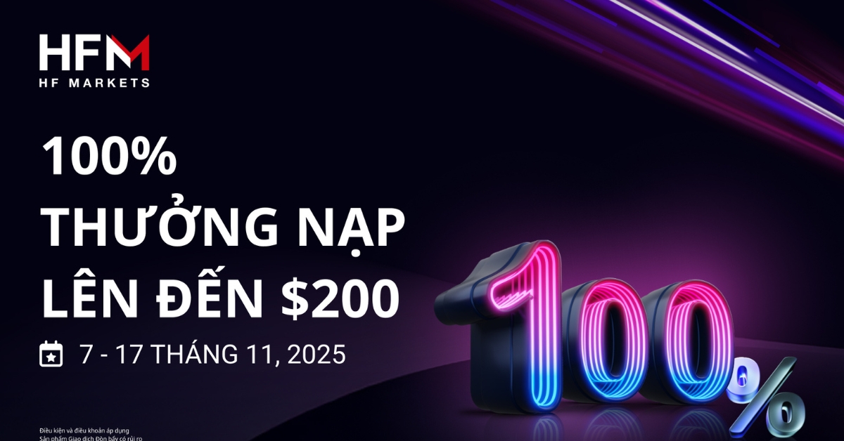 Thưởng Nạp 100% X2 Sức Mạnh Giao Dịch Cùng HFM