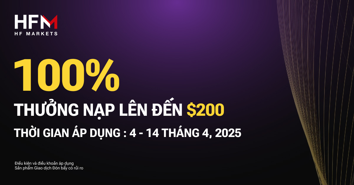 Thưởng Nạp 100% X2 Sức Mạnh Giao Dịch Cùng HFM