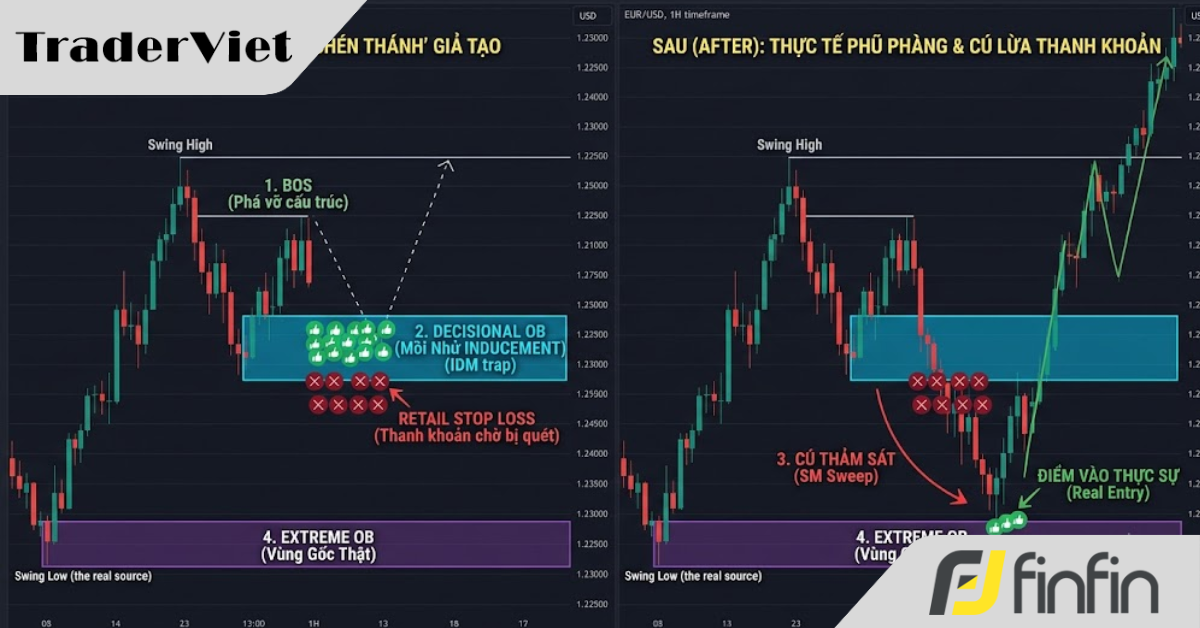 Inducement (Cạm Bẫy Dụ Dỗ) – Tại Sao Những Order Block "Đẹp Nhất" Lại Là Nơi Đổ Máu Nhiều Nhất?