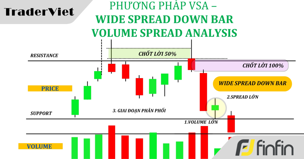 Wide Spread Down Bar: Tín Hiệu Vàng Để Nhận Biết Đỉnh Thị Trường và Nguy Cơ Đảo Chiều
