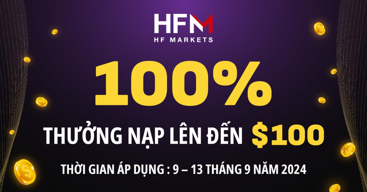 Thưởng Nạp 100% - X2 Sức Mạnh Giao Dịch Cùng HFM