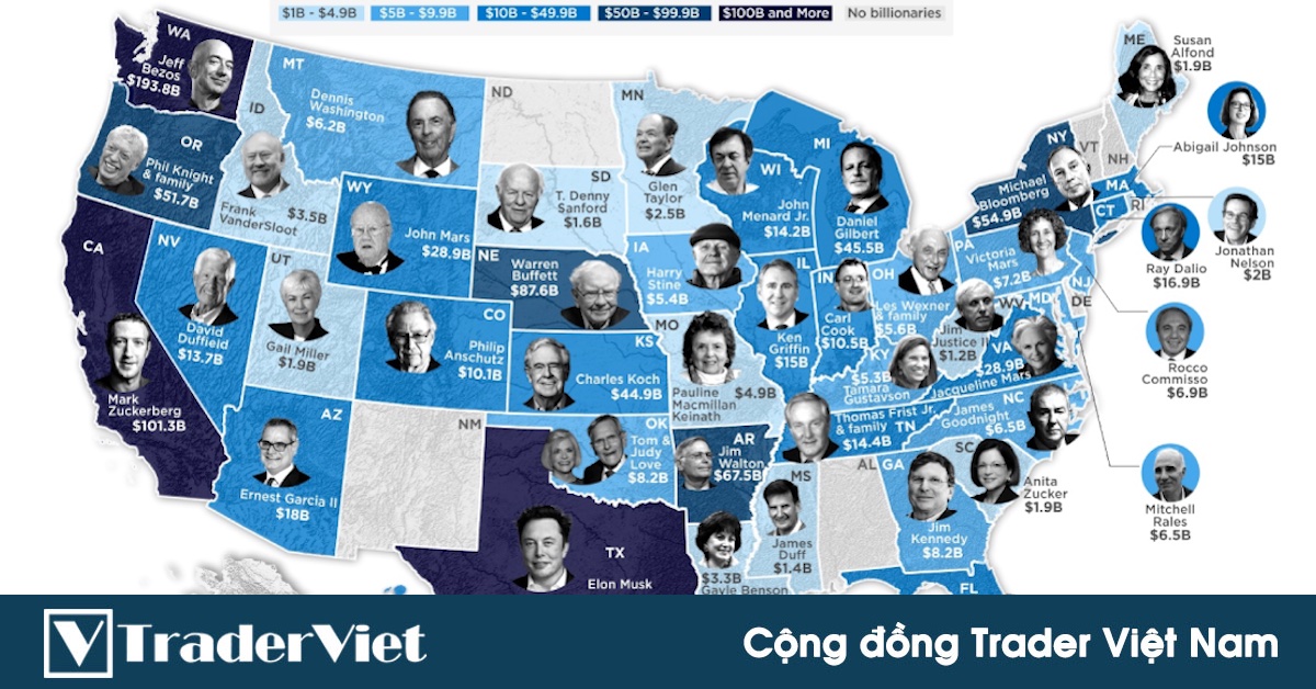 10 ngành tạo ra nhiều tỷ phú giàu nhất nước Mỹ: Tài chính và Đầu tư dẫn đầu