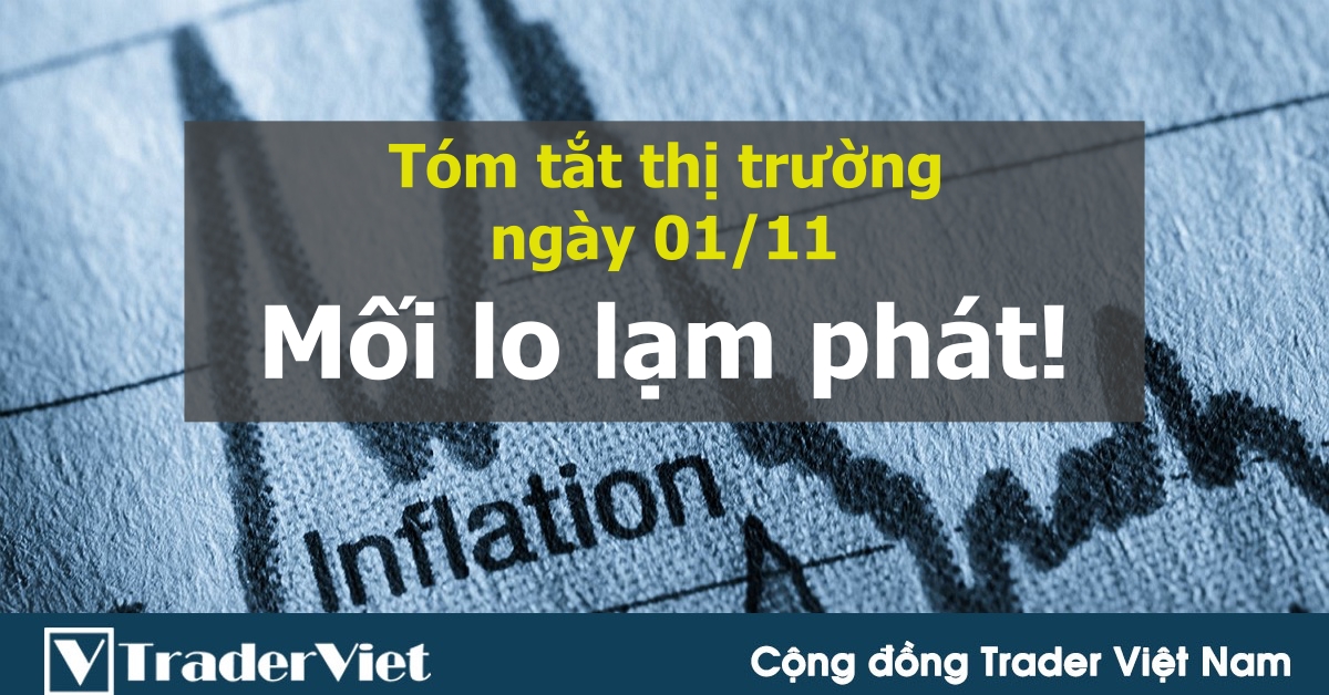 Tóm tắt diễn biến thị trường sau phiên Mỹ - đầu phiên Á ngày 01/11: Vẫn một mối lo về lạm phát!