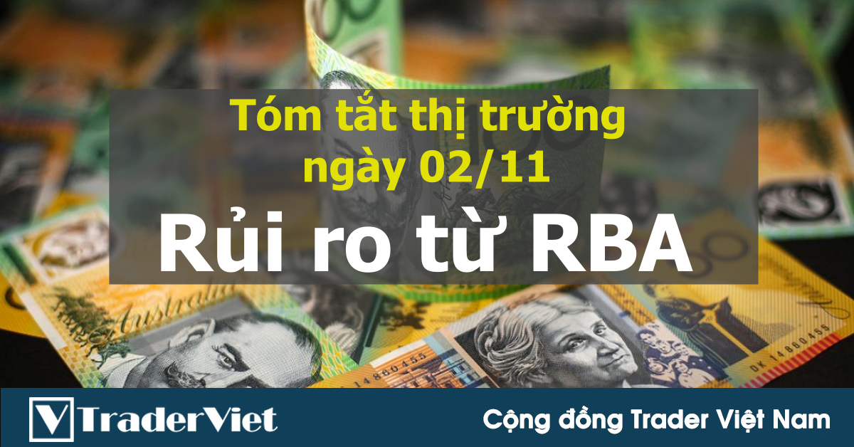 Tóm tắt diễn biến thị trường sau phiên Mỹ - đầu phiên Á ngày 02/11: Rủi ro RBA gây thất vọng!