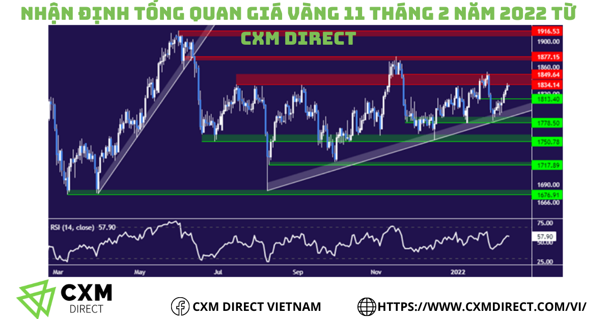 ⭐Nhận Định Giá Vàng Ngày 11 Tháng 2 Năm 2022 Từ CXM Direct